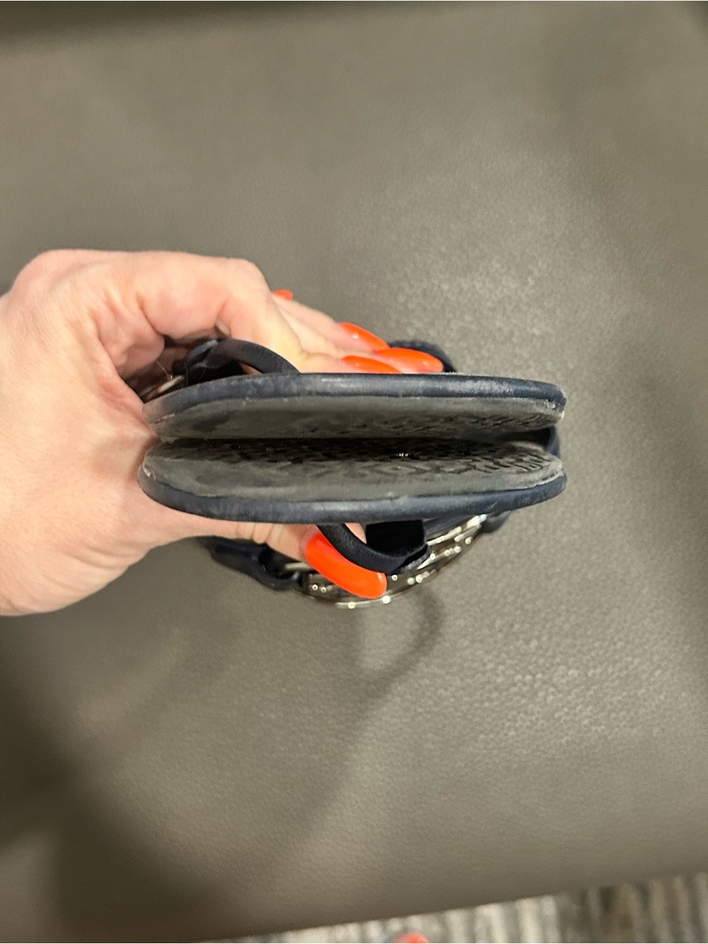 Tory Burch Navy Leather Miller Sandals - Picture 10 of 10